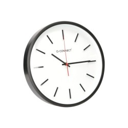 Reloj q-connect de pared de plastico redondo 34,4 cm movimiento silencioso color negro