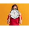 Reloj q-connect de pared de plastico redondo 34,4 cm movimiento silencioso color negro