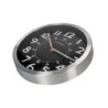 Reloj q-connect de pared metalico redondo 25 cm movimiento silencioso color negro con esfera cromado