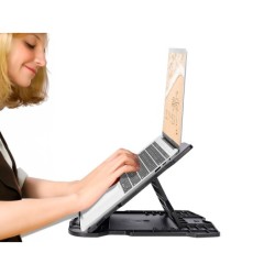 Soporte q-connect para portatil hasta 17\ ajustable 7 angulos diferentes color negro 260x280x60 mm