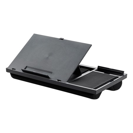Soporte q-connect ancho para portatil movil raton hasta 17\ ajustable 7 angulos diferentes color negro