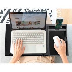 Soporte q-connect ancho para portatil movil raton hasta 17\ ajustable 7 angulos diferentes color negro