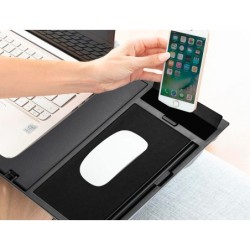 Soporte q-connect ancho para portatil movil raton hasta 17\ ajustable 7 angulos diferentes color negro