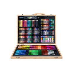Estuche de pintura liderpapel madera 245 piezas maletin 49x36,6x4,5 cm