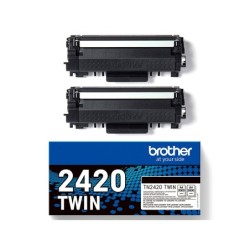 Toner brother tn2420twin para dcp-l2510/ 2530 / 2550 / hl-l2375 negro 3000 paginas pack 2 unidades