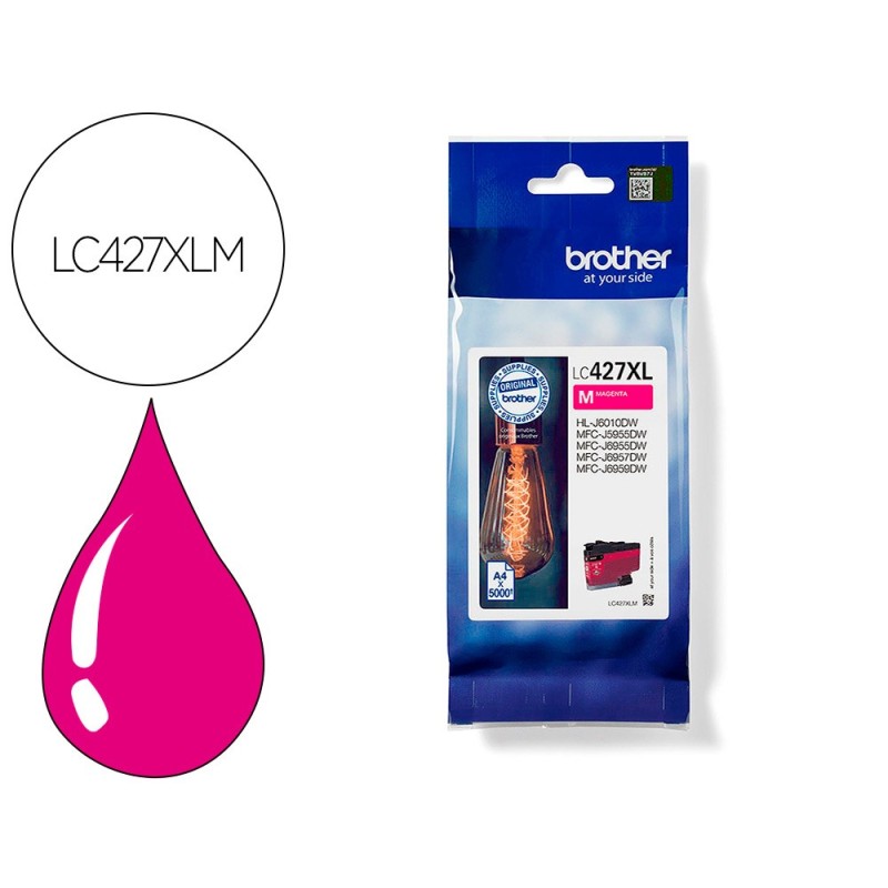 Ink-jet brother lc427xlm mfcj5955dw / 6955dw alta capacidad magenta 5000 paginas