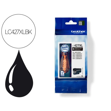 Ink-jet brother lc427xlbk mfcj5955dw / 6955dw negro alta capacidad 6000 paginas
