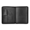 Carpeta portafolios cremallera con bolsa para movil y tarjetero color negro 260x355 mm