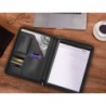 Carpeta portafolios cremallera con bolsa para movil y tarjetero color negro 260x355 mm