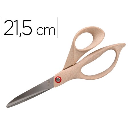 Tijera oficina liderpapel acero inoxidable mango eco material 8\ 21,5 cm en blister