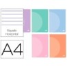 Libreta liderpapel 360 tapa de plastico a4 48 hojas 90g/m2 horizontal con doble margen colores pastel