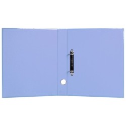 Carpeta de 2 anillas 25 mm mixtas liderpapel a4 forrado color system con ollao y tarjetero celeste