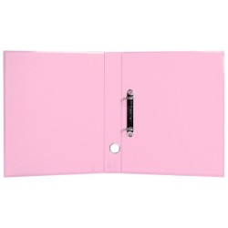 Carpeta de 2 anillas 25 mm mixtas liderpapel a4 forrado color system con ollao y tarjetero rosa