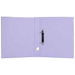 Carpeta de 2 anillas 25 mm mixtas liderpapel a4 forrado color system con ollao y tarjetero lavanda