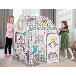 Casa de juego bankers box playhouse unicornio para pintar fabricada en carton reciclado 1210x960x810 mm