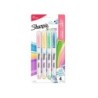 Rotulador sharpie permanente s-note punta biselada trazo 1,2 /3,87 mm blister 4 unidades colores surtidos