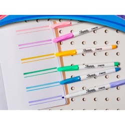 Rotulador sharpie permanente s-note punta biselada trazo 1,2 /3,87 mm blister 4 unidades colores surtidos