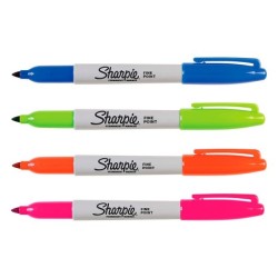 Rotulador sharpie permanente fino blister 4 unidades colores fantasia surtidos