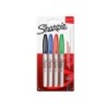 Rotulador sharpie permanente fino blister 4 unidades colores estandar surtidos