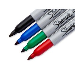 Rotulador sharpie permanente fino blister 4 unidades colores estandar surtidos