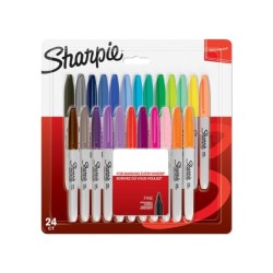Rotulador sharpie permanente fino blister 24 unidades colores surtidos