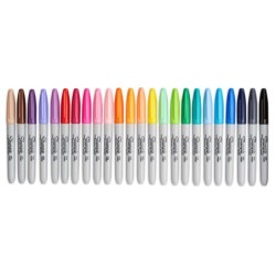 Rotulador sharpie permanente fino blister 24 unidades colores surtidos