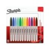 Rotulador sharpie permanente fino blister 12 unidades colores surtidos