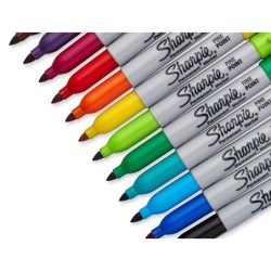 Rotulador sharpie permanente fino blister 12 unidades colores surtidos