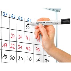Rotulador staedtler lumocolor 351 para pizarra blanca punta redonda 2 mm recargable estuche 6 unidades colores
