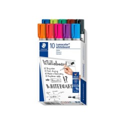 Rotulador staedtler lumocolor 351 para pizarra blanca punta redonda 2 mm recargable caja 10 unidades colores surtidos