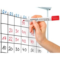 Rotulador staedtler lumocolor 351 para pizarra blanca punta redonda 2 mm recargable caja 10 unidades colores surtidos