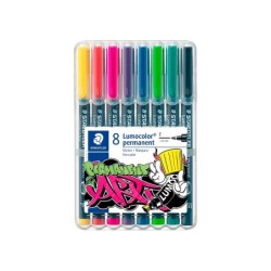 Rotulador staedtler lumocolor retroproyeccion punta de fibra 318 estuche de 8 unidades colores surtidos