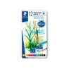 Lapices de colores staedtler acuarelables caja metal de 12 unidades colores surtidos