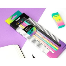 Lapices de colores milan sunset mina gruesa 3,5 mm caja de 6 unidades colores surtidos
