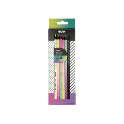Lapices de colores milan sunset mina gruesa 3,5 mm caja de 6 unidades colores surtidos