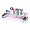Lapices de grafito milan sunset hb madera negra de tilo con goma de borrar colores surtidos