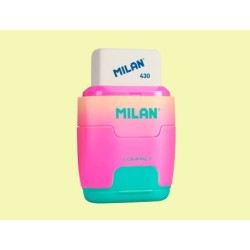 Sacapuntas milan compact sunset plastico 2 usos con goma de borrar colores surtidos