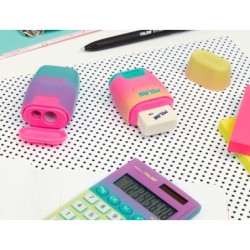 Sacapuntas milan compact sunset plastico 2 usos con goma de borrar colores surtidos