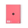 Cuaderno espiral a5 micro antartik tapa forrada120h 90 gr liso 5 bandas 6 taladros color coral