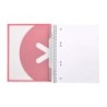 Cuaderno espiral a5 micro antartik tapa forrada120h 90 gr liso 5 bandas 6 taladros color coral