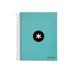 Cuaderno espiral a5 micro antartik tapa forrada120h 100 gr horizontal 5 banda6 taladros color menta