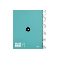 Cuaderno espiral a5 micro antartik tapa forrada120h 100 gr horizontal 5 banda6 taladros color menta