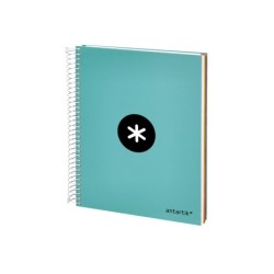 Cuaderno espiral a5 micro antartik tapa forrada120h 100 gr horizontal 5 banda6 taladros color menta