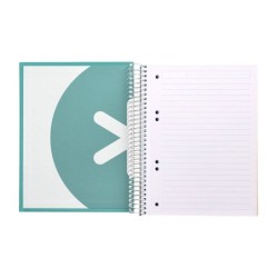 Cuaderno espiral a5 micro antartik tapa forrada120h 100 gr horizontal 5 banda6 taladros color menta