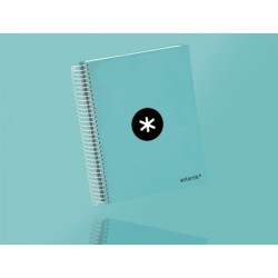 Cuaderno espiral a5 micro antartik tapa forrada120h 100 gr horizontal 5 banda6 taladros color menta