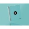 Cuaderno espiral a5 micro antartik tapa forrada120h 100 gr horizontal 5 banda6 taladros color menta