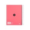 Cuaderno espiral a5 micro antartik tapa forrada120h 100 gr horizontal 5 banda6 taladros color coral