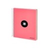 Cuaderno espiral a5 micro antartik tapa forrada120h 100 gr horizontal 5 banda6 taladros color coral