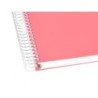 Cuaderno espiral a5 micro antartik tapa forrada120h 100 gr horizontal 5 banda6 taladros color coral