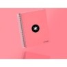 Cuaderno espiral a5 micro antartik tapa forrada120h 100 gr horizontal 5 banda6 taladros color coral
